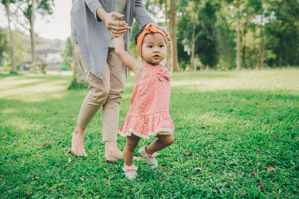 When do babies crawl walk store and talk