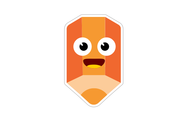 Orange pencil sticker Speech Blubs app