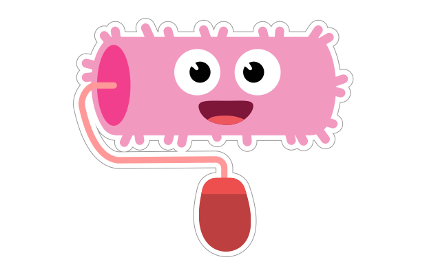 Pink paint roller sticker Speech Blubs app
