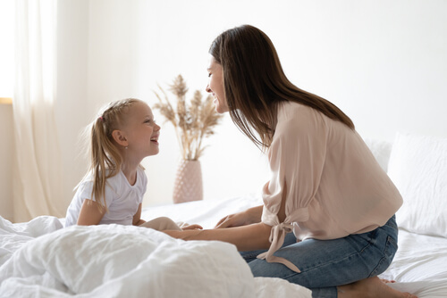 Mom Daughter Talking