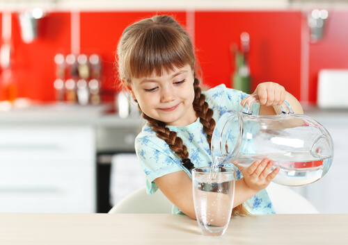 Kid Pouring Water